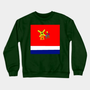 Sporty Netherlands Design on Green Background Crewneck Sweatshirt